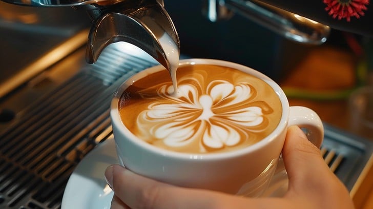 Beautiful latte art created by our skilled baristas