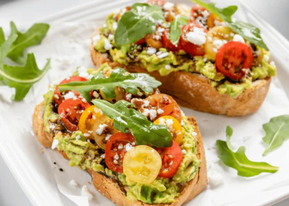 Artisan avocado toast with fresh ingredients